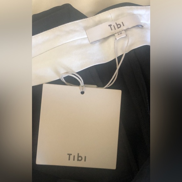 NWT Tibi Wide Leg Trousers Side Slit Black Dress Pants Size 12 Career - Picture 6 of 7
